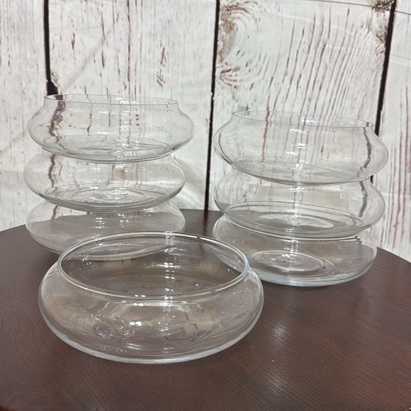 Shallow Glass Bowl Floral Vase or Terrarium 7 Pc lot Used for Table Centerpieces - Picture 16 of 16